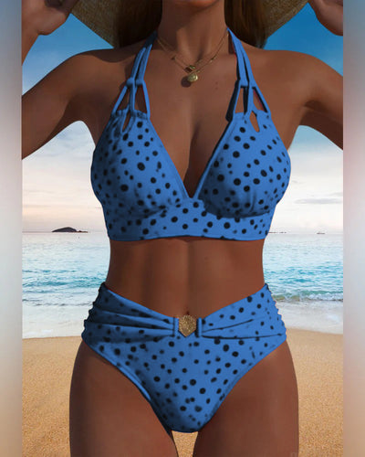 Maillot de bain sexy à pois en deux pièces