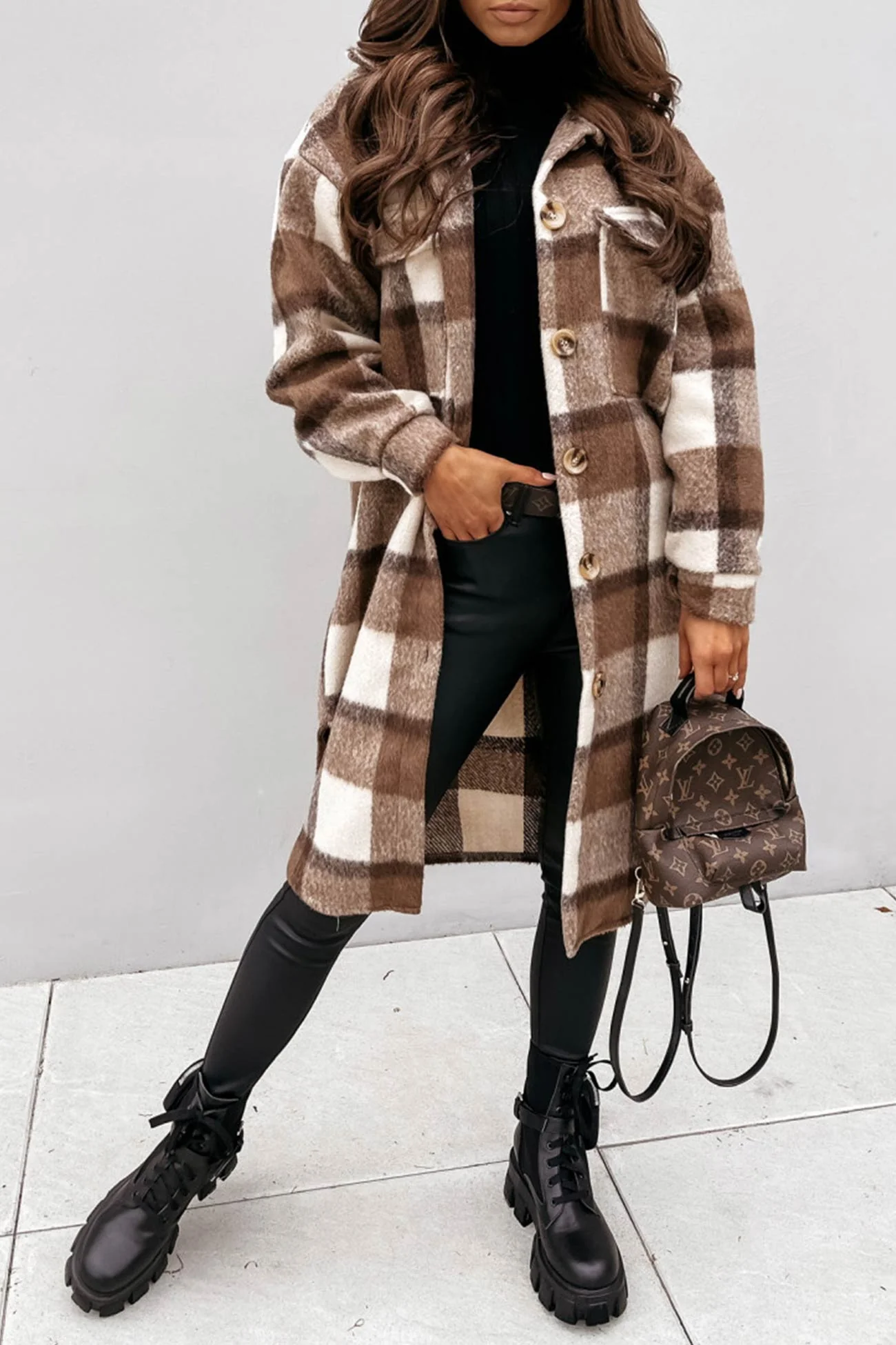 ÉLISE - Manteau intemporel à motif écossais
