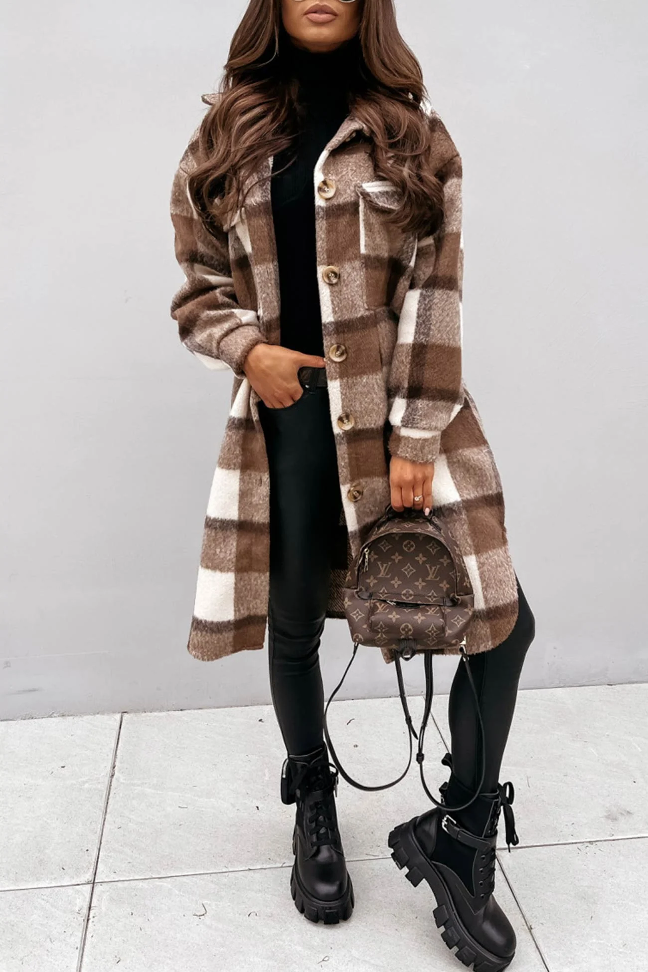 ÉLISE - Manteau intemporel à motif écossais