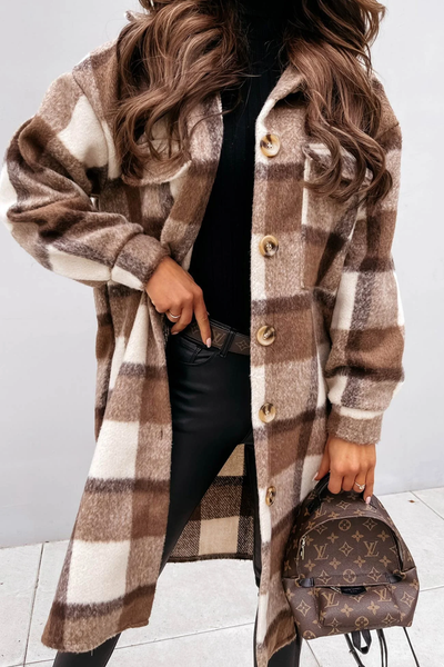 ÉLISE - Manteau intemporel à motif écossais
