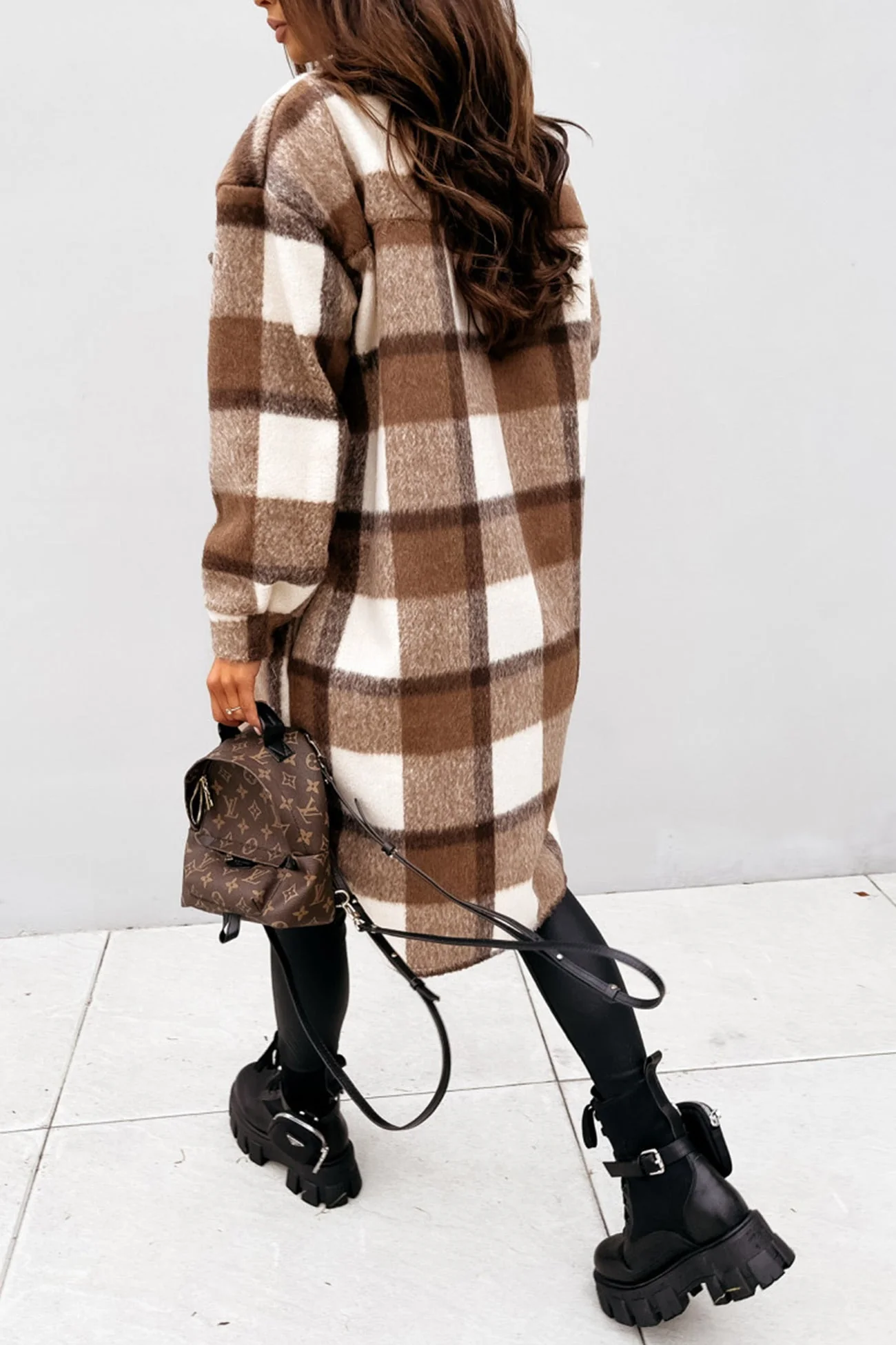 ÉLISE - Manteau intemporel à motif écossais