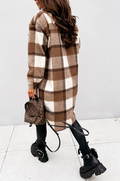 ÉLISE - Manteau intemporel à motif écossais