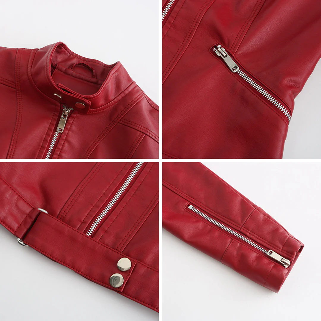 ELYSIA - Veste en Cuir Courte Tendance