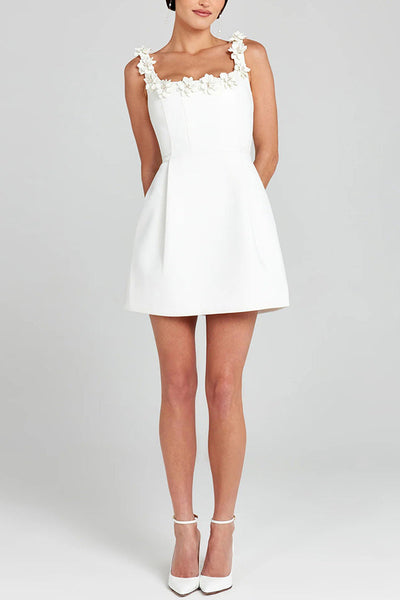 Cindy | Mini robe de soirée avec applications florales