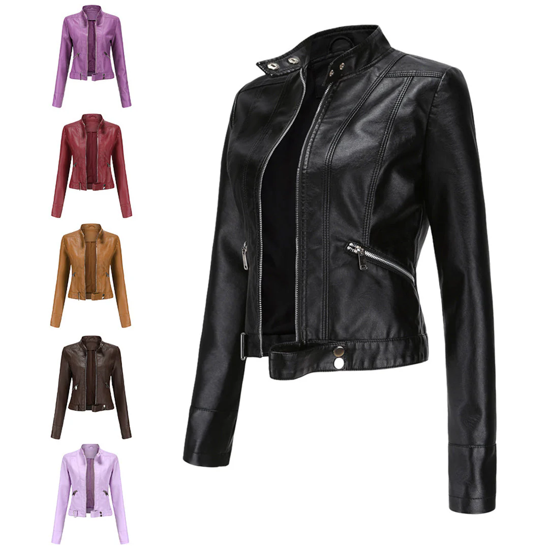 ELYSIA - Veste en Cuir Courte Tendance