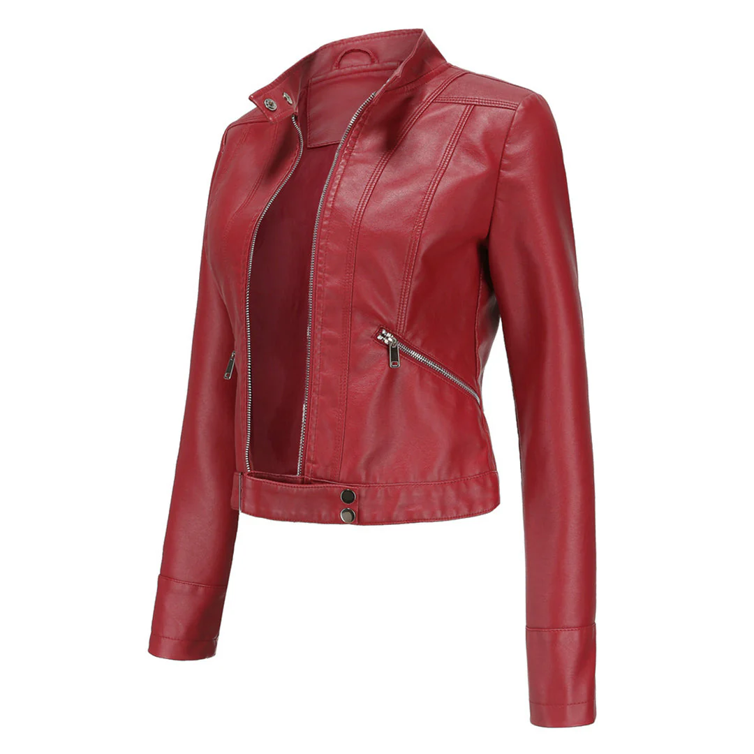 ELYSIA - Veste en Cuir Courte Tendance