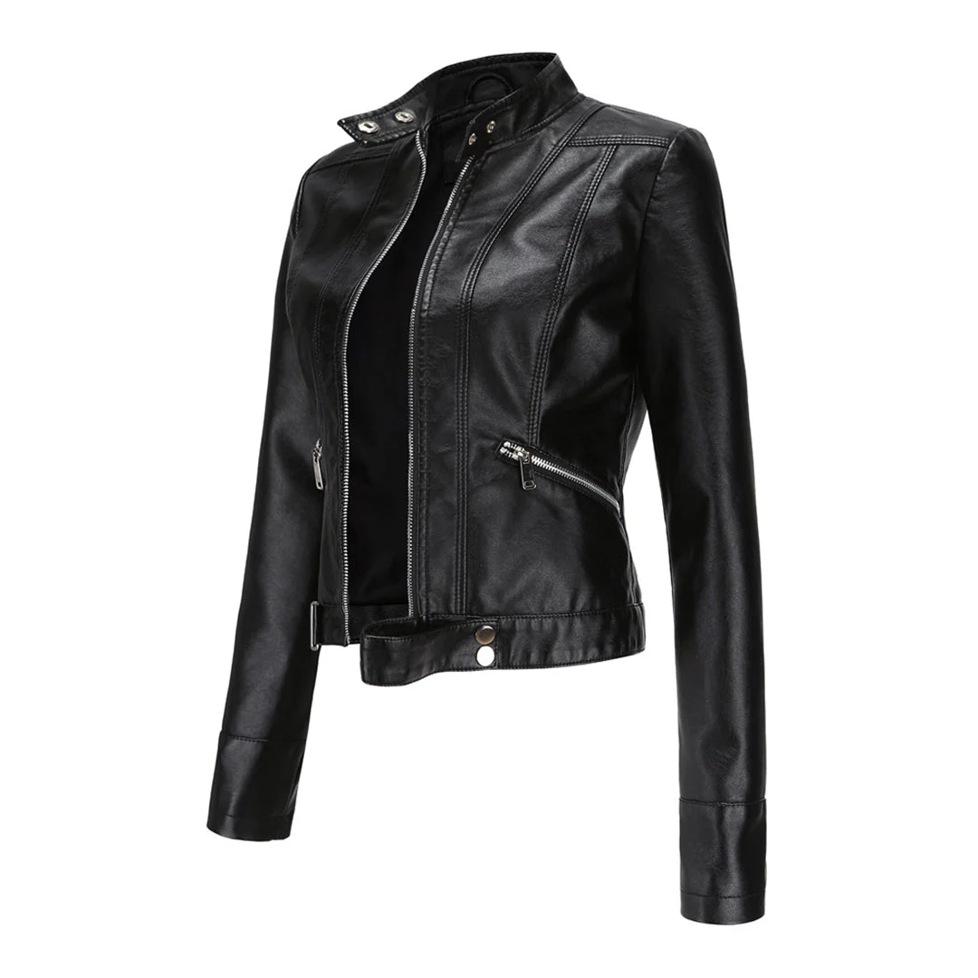 ELYSIA - Veste en Cuir Courte Tendance