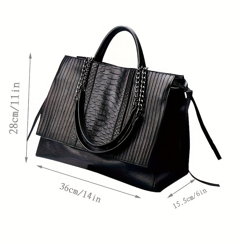 Makenna - Élégant et spacieux sac à bandoulière et à ordinateur portable noir pour femmes, parfait pour toutes les saisons