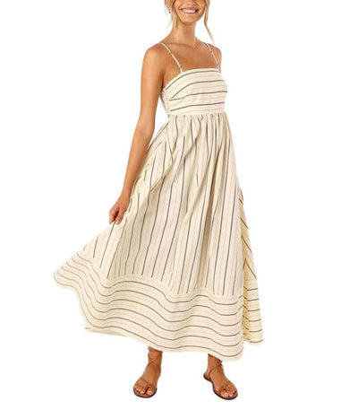 Julietta™ | Robe Longue Rayée à Bretelles Fines