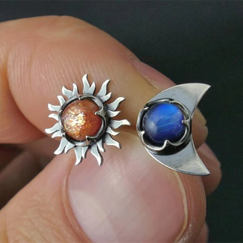 Boucles d'oreilles « Soleil & Lune »
