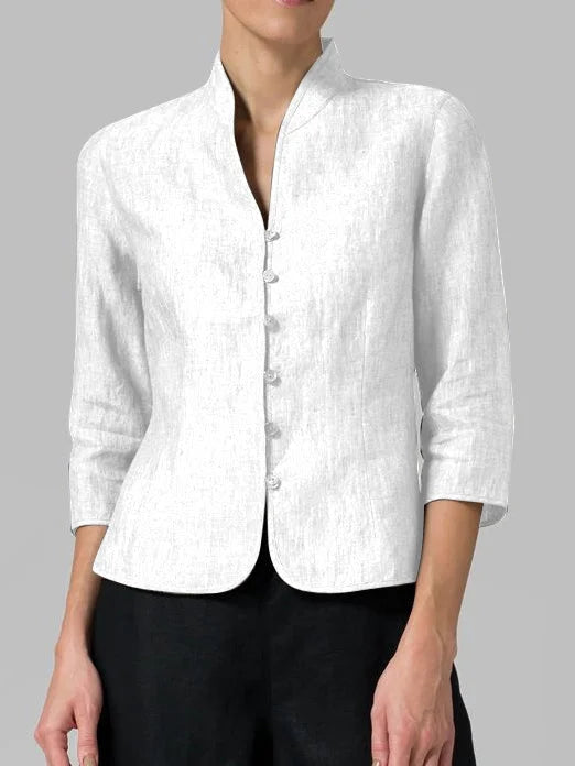 Chemisier 3/4 col montant pour femme | Formel