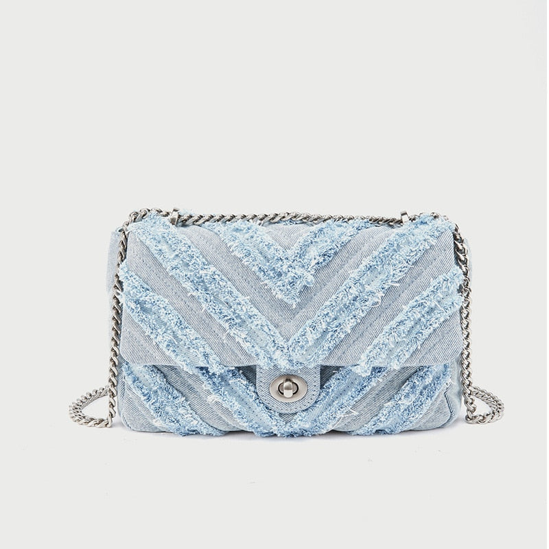 Sac à bandoulière en denim bleu clair pour femmes par Macy