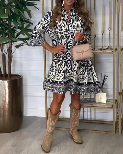 Robe Ample Imprimée Droite