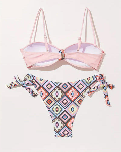 Bikini Deux Pièces Avec Motif Géométrique