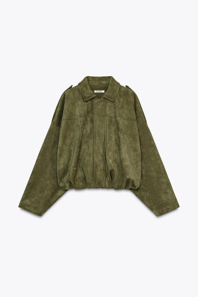 Veste en daim vert