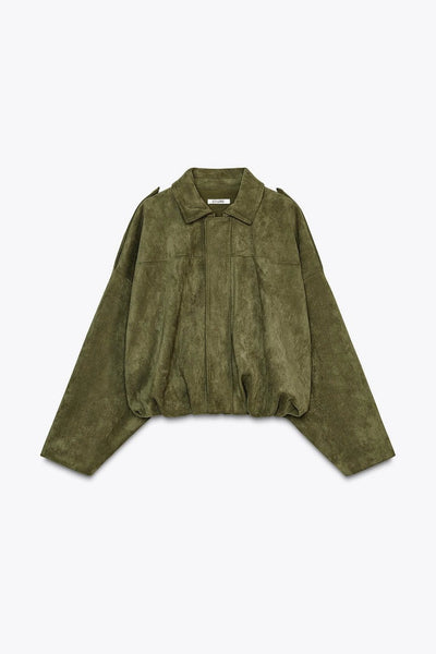 Veste en daim vert
