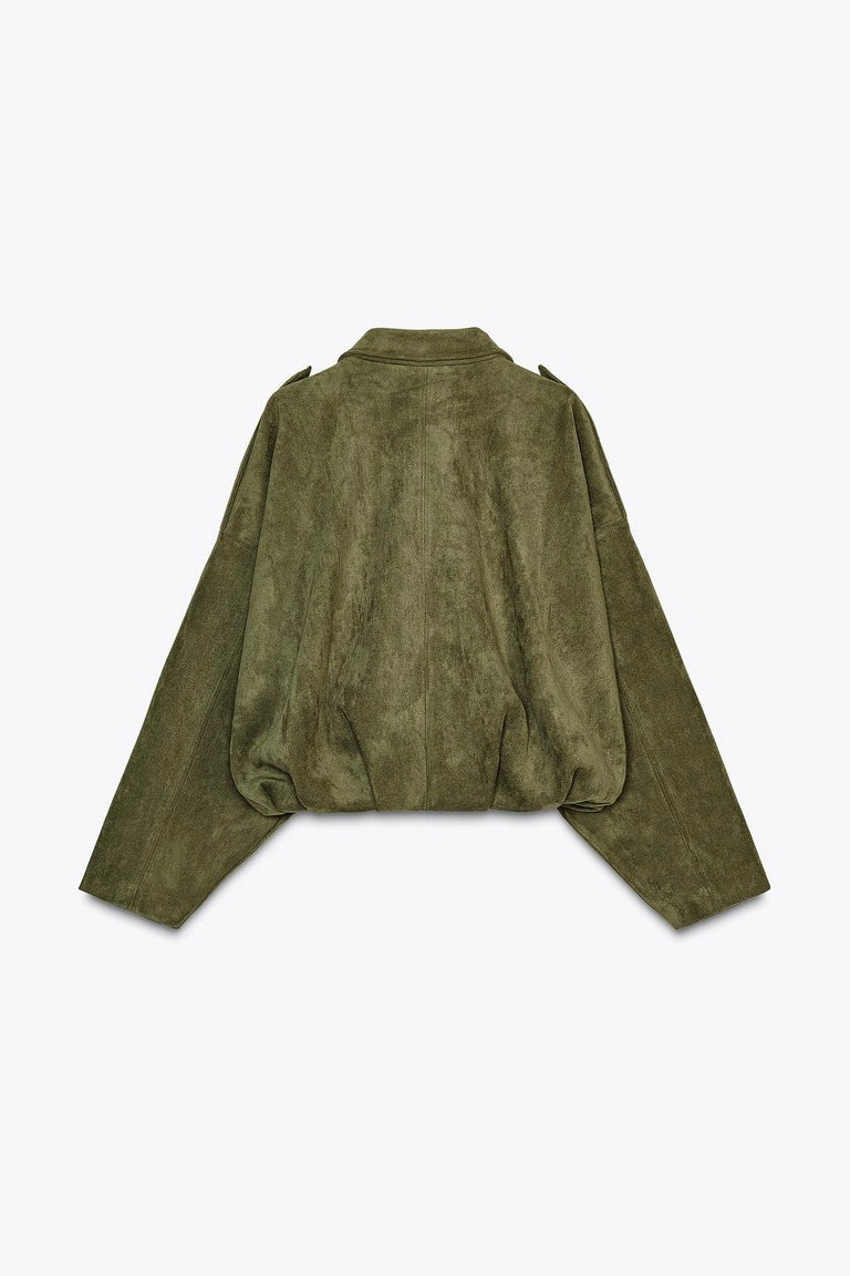 Veste en daim vert