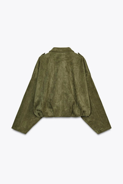 Veste en daim vert
