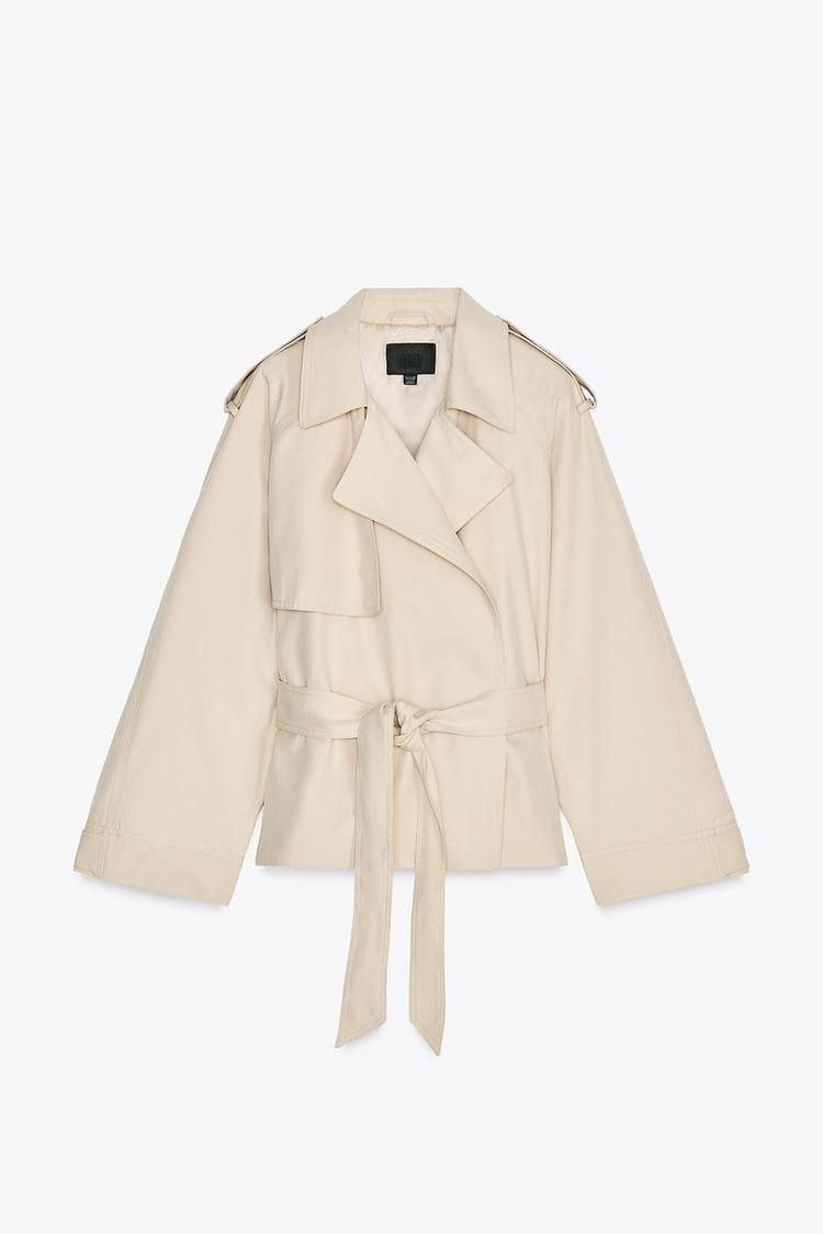 Trench-coat court ceinturé