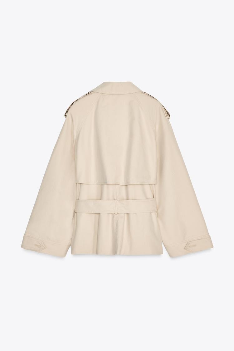 Trench-coat court ceinturé