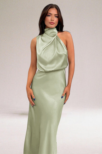 VALENTINA | Abito Elegante in Satin con Dettagli Ricercati