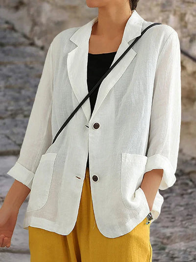 Blazer Décontracté | Lin Mélangé | Élégance Légère