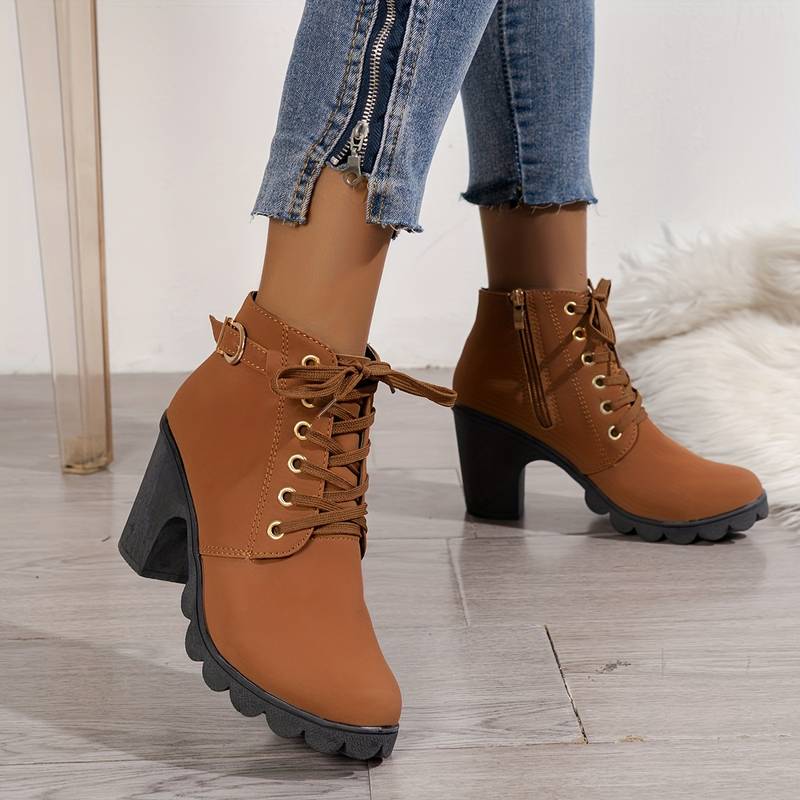 Lana | Bottes Lacets Pour Femme | Talons