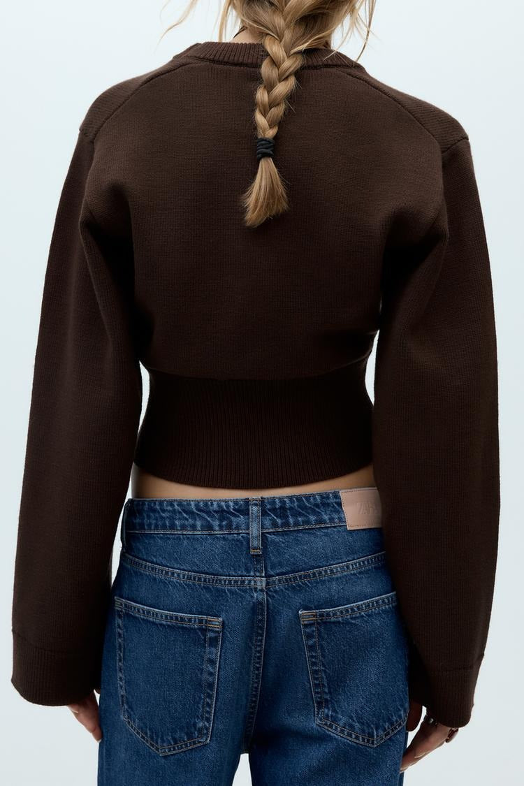 Pull en tricot uni à manches larges