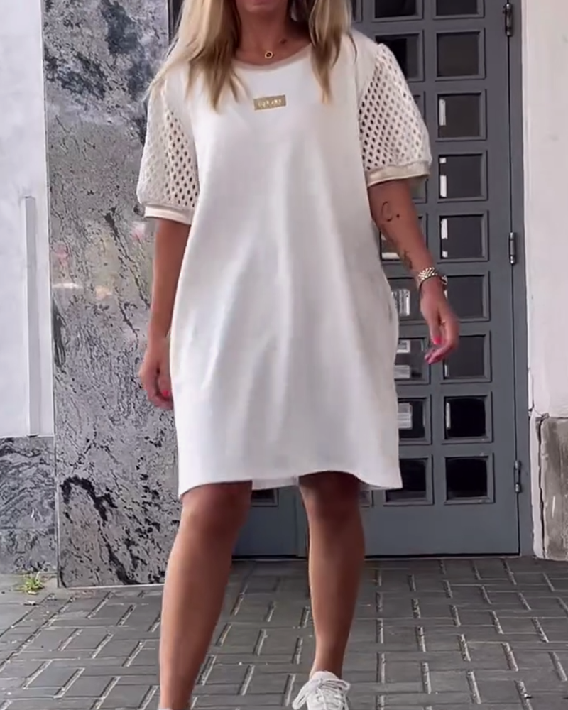 Robe Col Rond Creux Droite