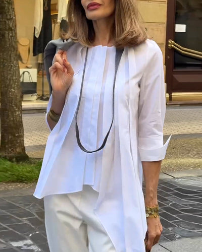 Blouse À La Mode Plissé Décontracté