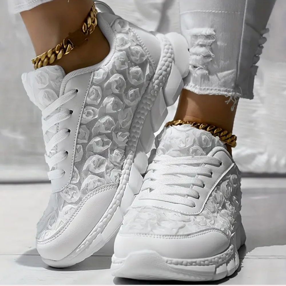 REBEKAH - Chaussures Souples 3D avec Roses pour Femmes
