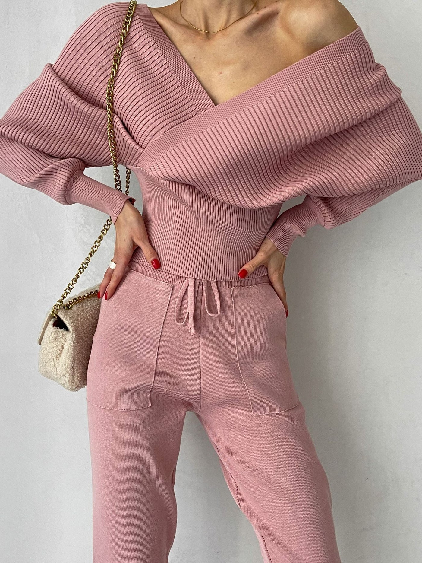 Layla™ - Ensemble en tricot à deux pièces élégant sans épaules