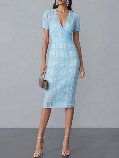 Robe classique à carreaux en maille