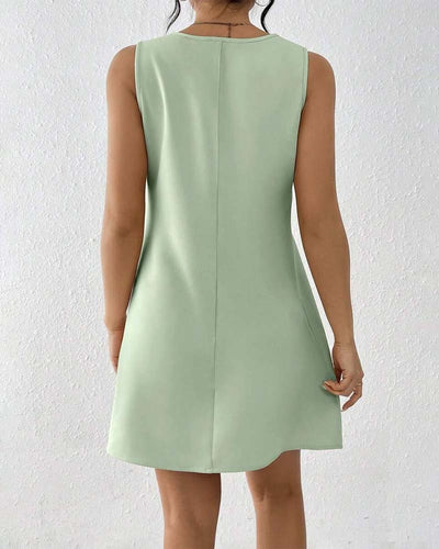 Robe À Col Asymétrique Sans Manches Élégante
