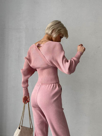 Layla™ - Ensemble en tricot à deux pièces élégant sans épaules