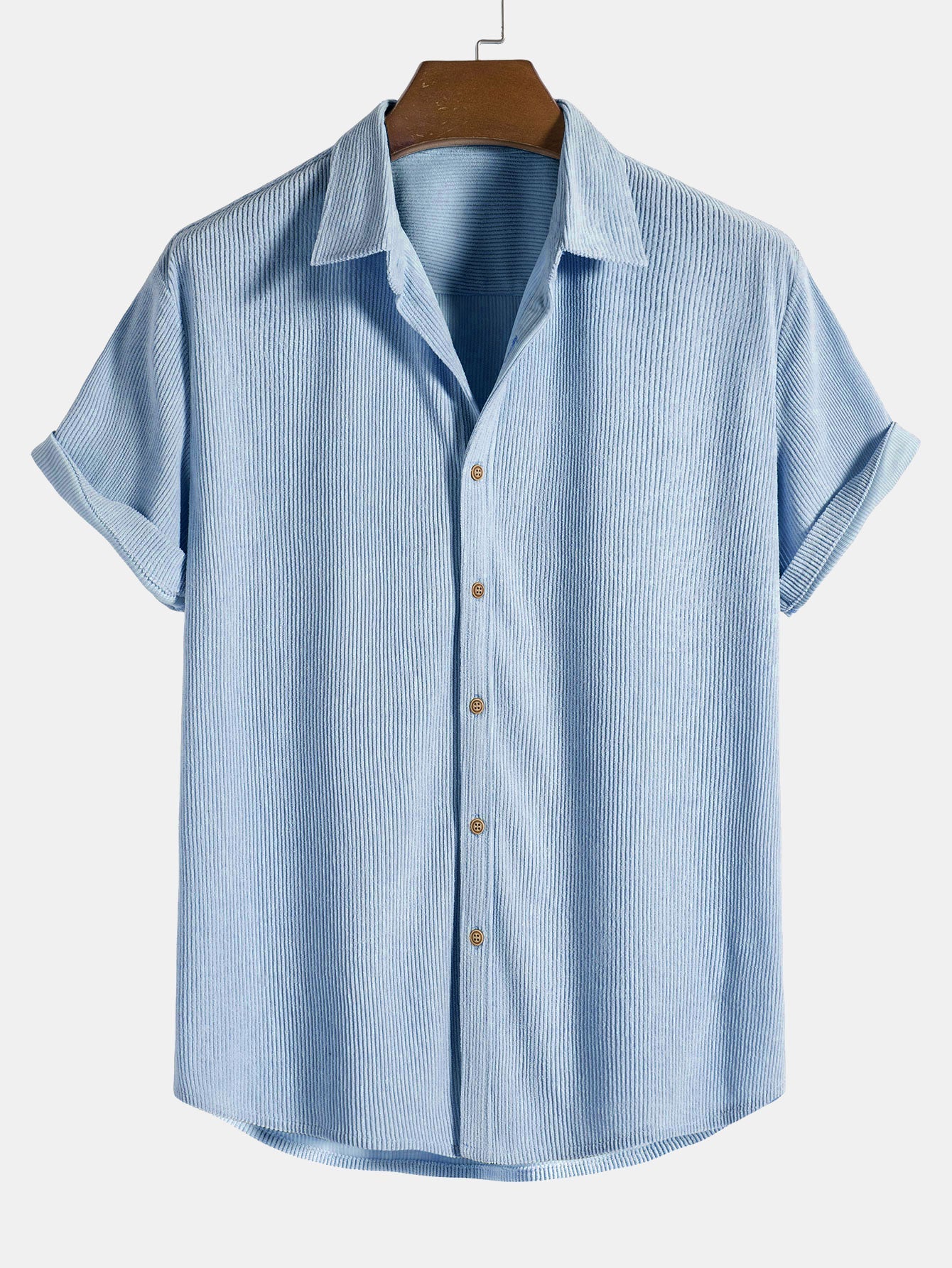 Ensemble Estival : Chemise à Manches Courtes en Velours Côtelé & Short