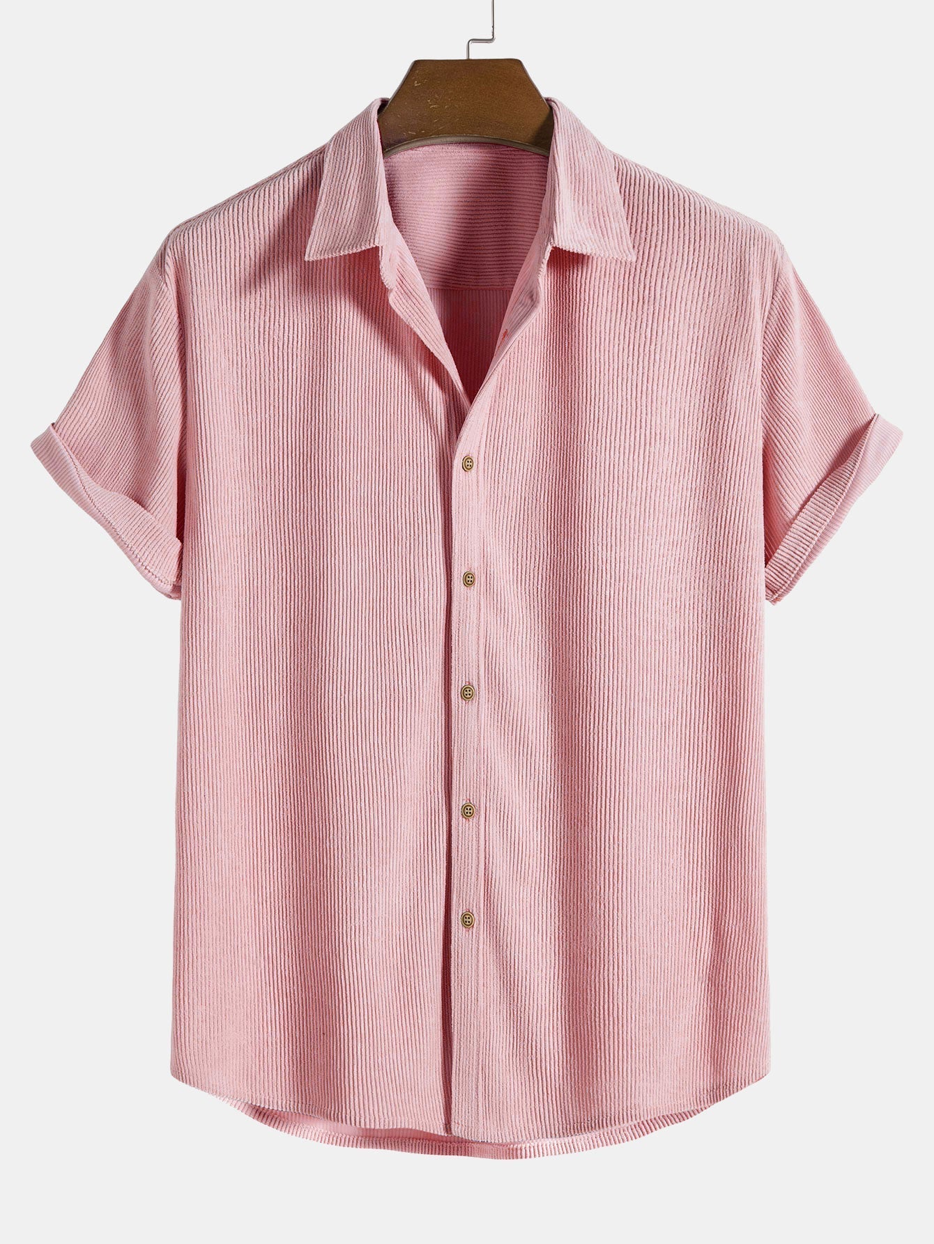 Ensemble Estival : Chemise à Manches Courtes en Velours Côtelé & Short