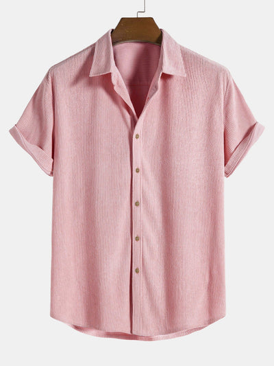 Ensemble Estival : Chemise à Manches Courtes en Velours Côtelé & Short