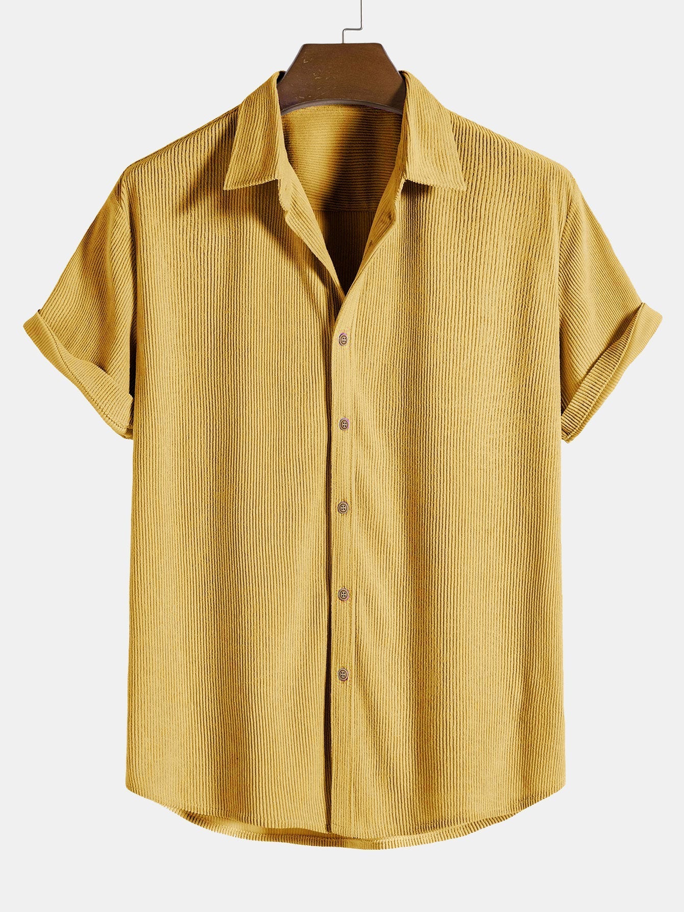 Ensemble Estival : Chemise à Manches Courtes en Velours Côtelé & Short