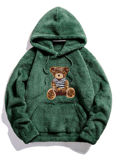 Sweat à capuche Teddy avec patch brodé ours