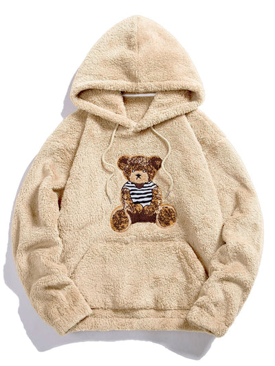 Sweat à capuche Teddy avec patch brodé ours