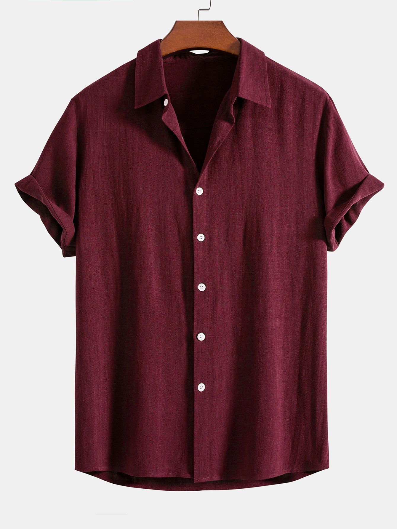 Chemise boutonnée en mélange de lin et rayonne et pantalon droit en lin
