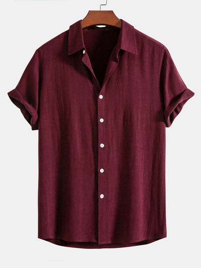 Chemise boutonnée en mélange de lin et rayonne et pantalon droit en lin