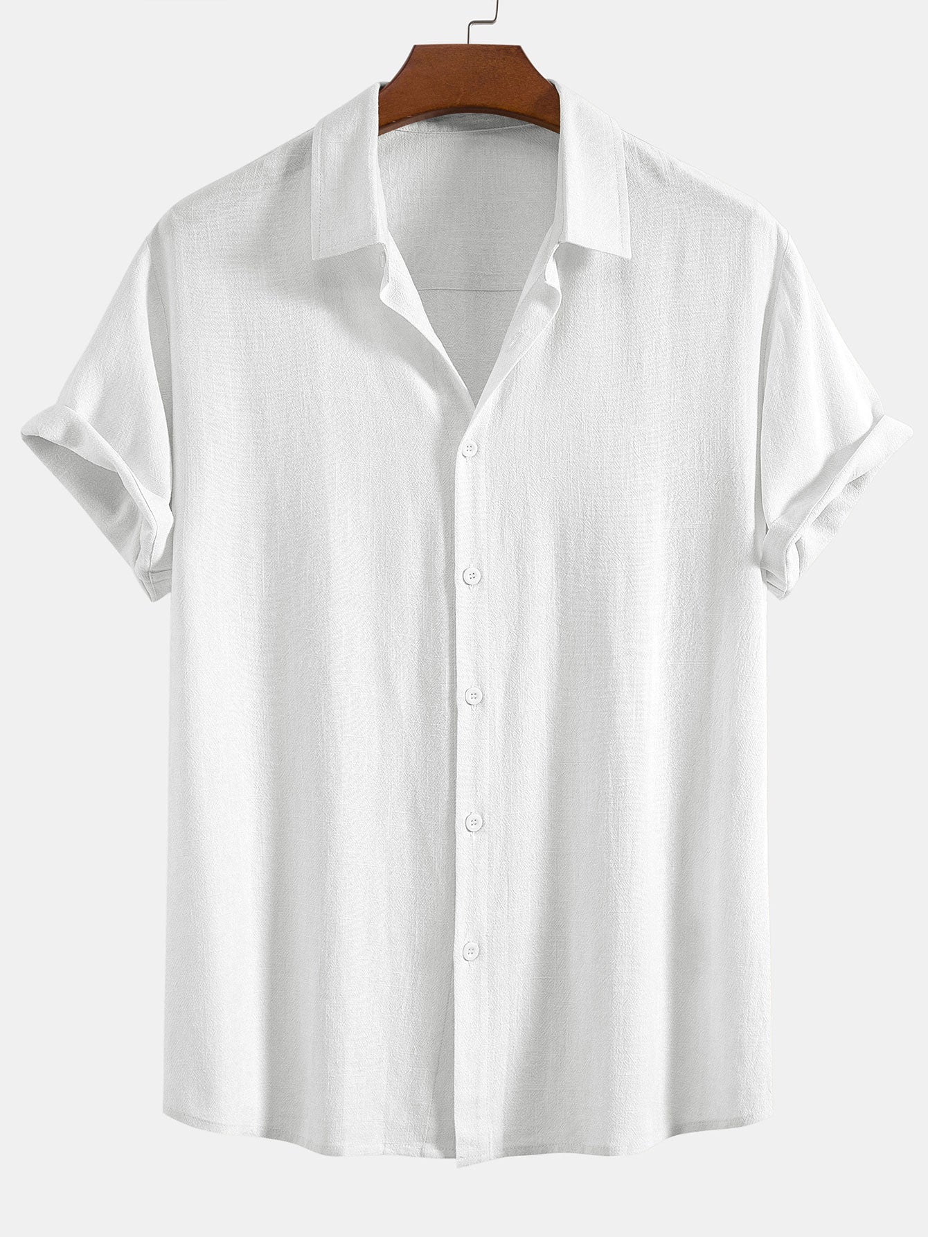 Chemise boutonnée en mélange de lin et rayonne et pantalon droit en lin