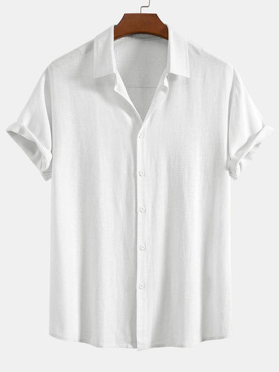Chemise boutonnée en mélange de lin et rayonne et pantalon droit en lin