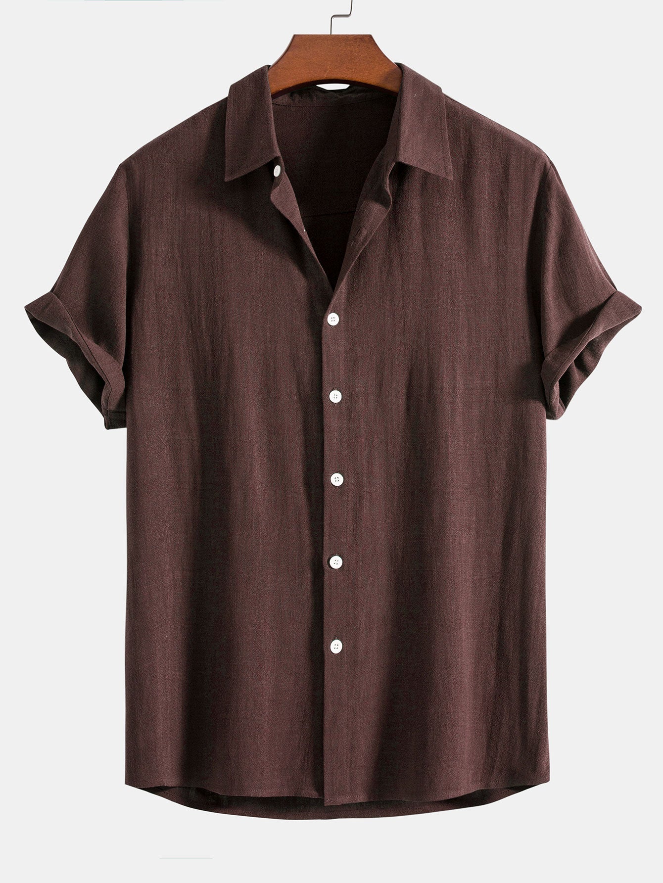 Chemise boutonnée en mélange de lin et rayonne et pantalon droit en lin
