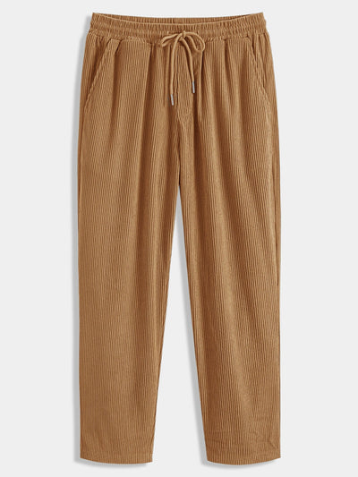 Chemise à capuche en velours côtelé colorblock coupe décontractée et pantalon droit en velours côtelé