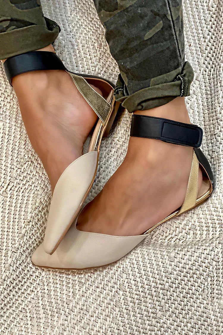 Luna™ | Sandales plates élégantes à bride contrastante