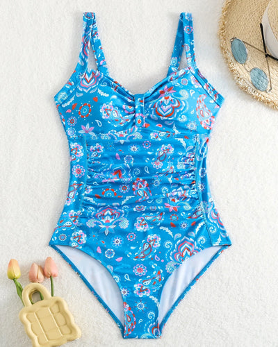 Maillot de bain Veste Plissée Fleurie Une Pièce