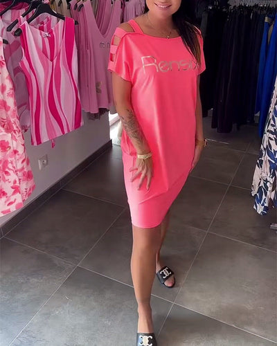 Robe Épaules Dénudées Imprimée Tendance